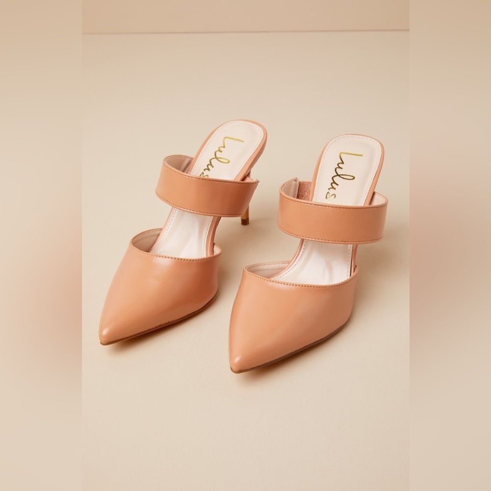 Lulus Faire Tan Pointed-Toe Mules size 9 - Picture 2 of 16
